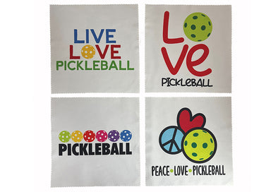 Microfiber Cleaning Cloth with Pickleball Patterns in Pouch