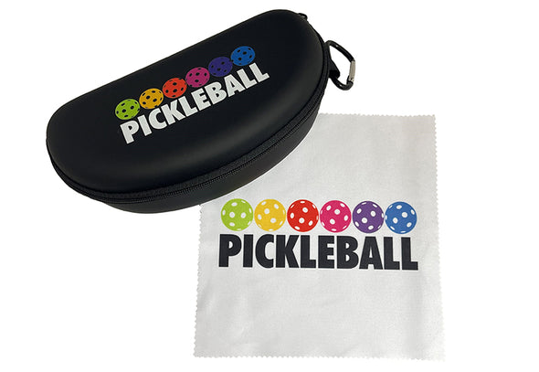 Pickleball Sunglass Case and Matching Microfiber Cloth