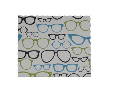 Microfiber Cleaning Cloth with Glasses Pattern in Pouch 